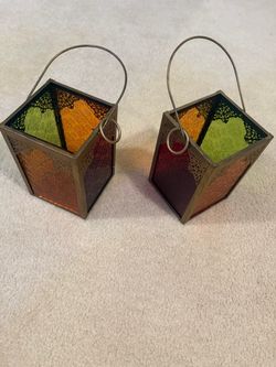 Set of 2 Multi-Color Lanterns