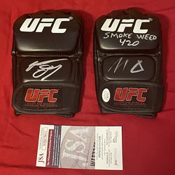 Authentic Nate and Nick Diaz Autographed UFC Gloves