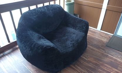 Black Plush Bean Bag Chair