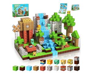 Magnetic Blocks-100PCS Magnetic Building Blocks Magnetic Tiles Stacking, Build Magnet Forest Set, STEM Montessori Sensory Toys for Kids Boys Girls Age