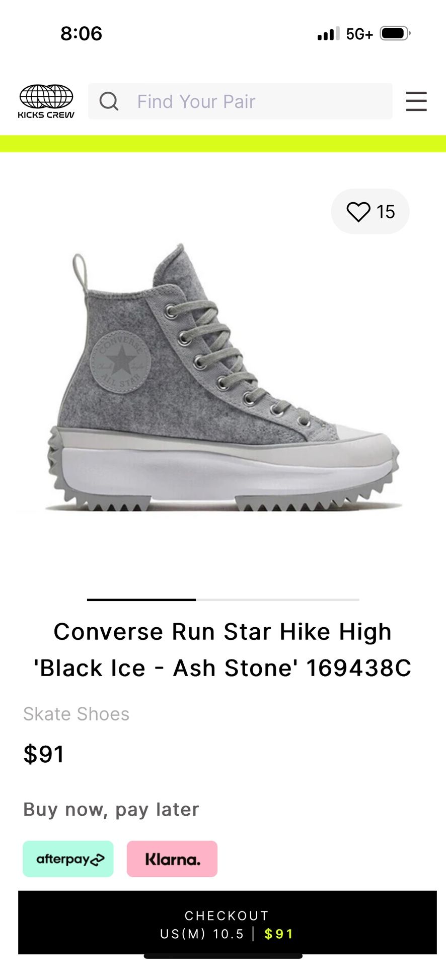 Converse Run Star Hike Hi Unisex Sherpa Sneaker Boot Platform