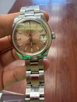 Rolex Datejust Steel Pink Dial Oyster Bracelet 36mm Watch '12+ 116200
