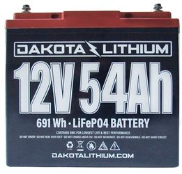 2X - 12v 54Ah Dakota Lithium Battery + Charger