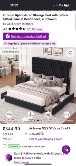 BRAND NEW TRUFTED BUTTON BED