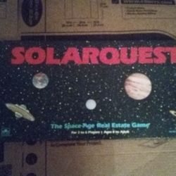 SOLARQUEST Board Game Golden - 90's VINTAGE 80's Star Wars Trek Space Dice Children Toys antique space planet space ship shuttle