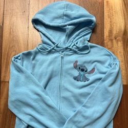 Juniors Disney Stitch Zip Up Hoodie Sweatshirt 