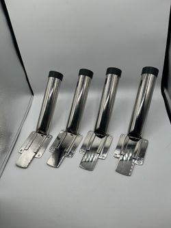 (4 pieces) Removable Fishing Rod Holder with Mounting Bracket, Stainless Steel