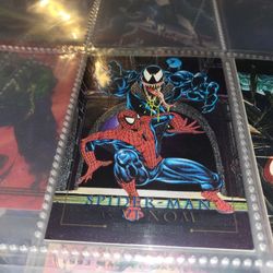 Marvel Spiderman And Venom 1992 Masterpiece Card