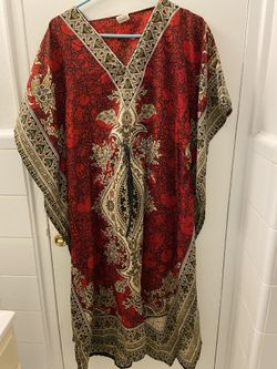 Red Tropical Dress Size Medium