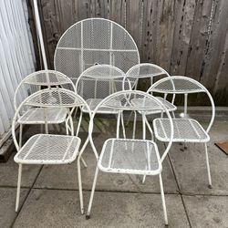 Mid Century Metal Hoop Folding Hoop Chairs