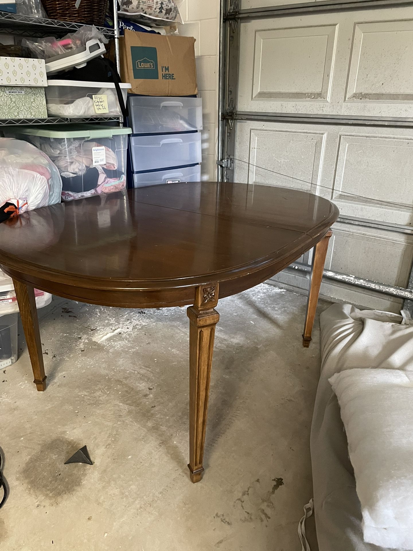 Wood Dining Table + 4 Chairs + Leaves