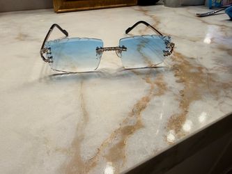 Cartier Rimless Sunglasses Blue Gradient Lenses