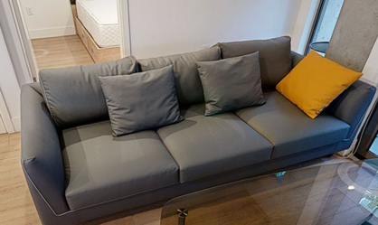 Modern Charcoal Gray 3-Seat Sofa – Like New