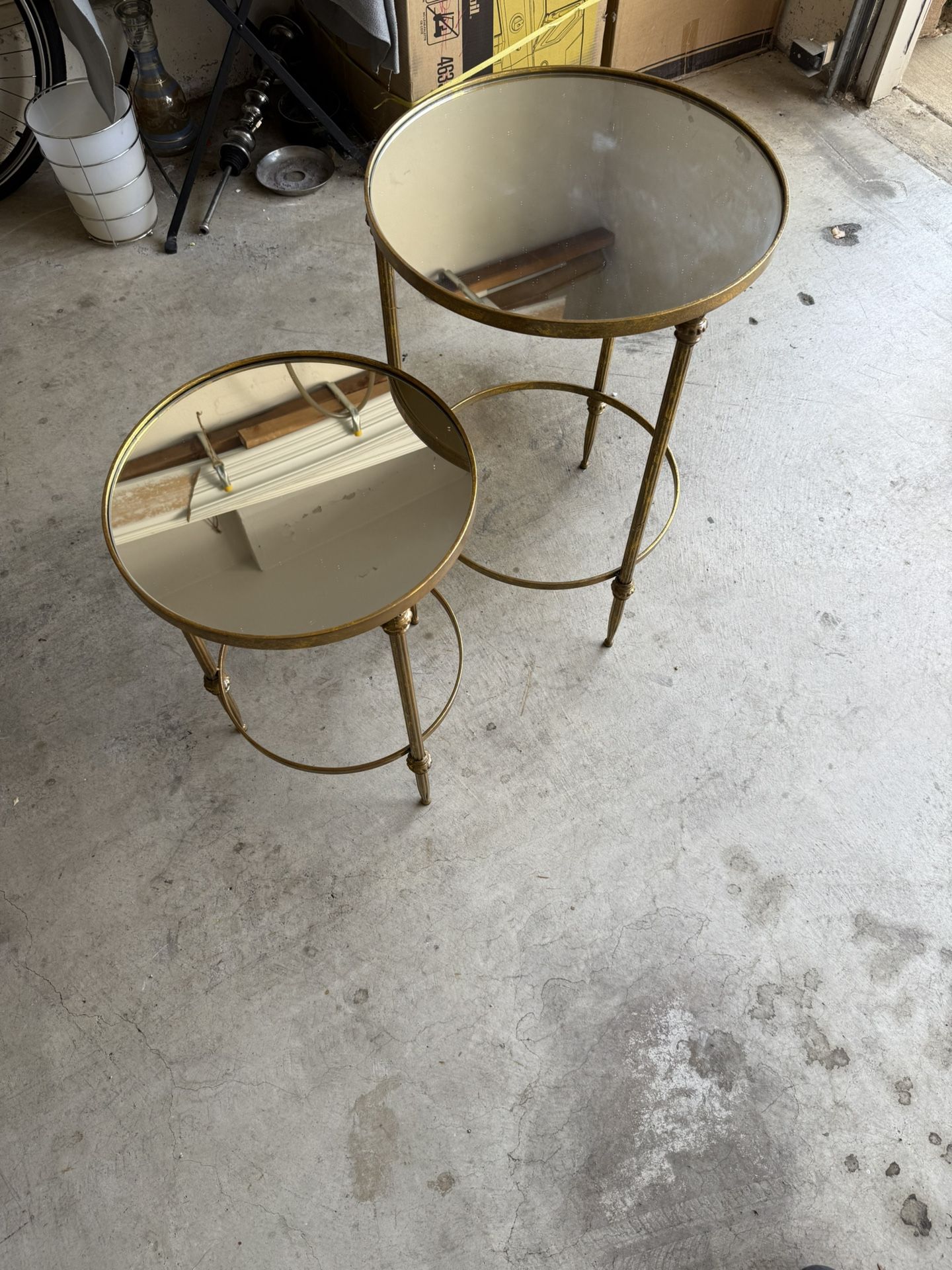 Alcazar Accent Tables In antique Gold And Mirror 