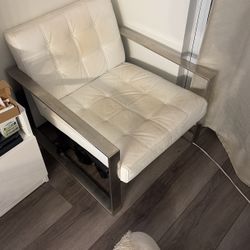 Sofa Chair Leather  White 