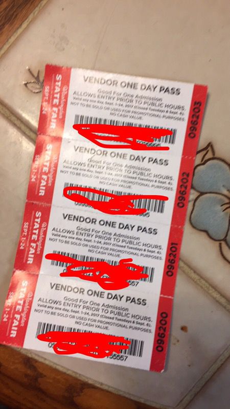 4 tickets to the puyallup fair