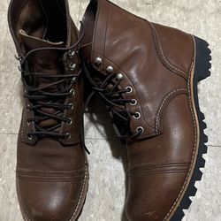 Red Wing Iron Ranger Boots Brown Leather Made In USA 