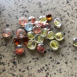 Clear, Orange and Yellow Fish Tank Rocks