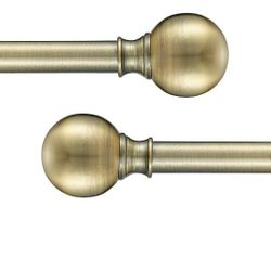 2 Pack Industrial Curtain Rods, Iron Curtain Rods For Windows 48 To 84, 3/4 Inch Curtain Rods Ball Finials, Outdoor Farmhouse Curtain Rod Room Divider
