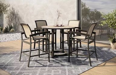 Agio Bartow Outdoor 5-pc Dining Set (Counter Height Table & 4 Counter Stools)