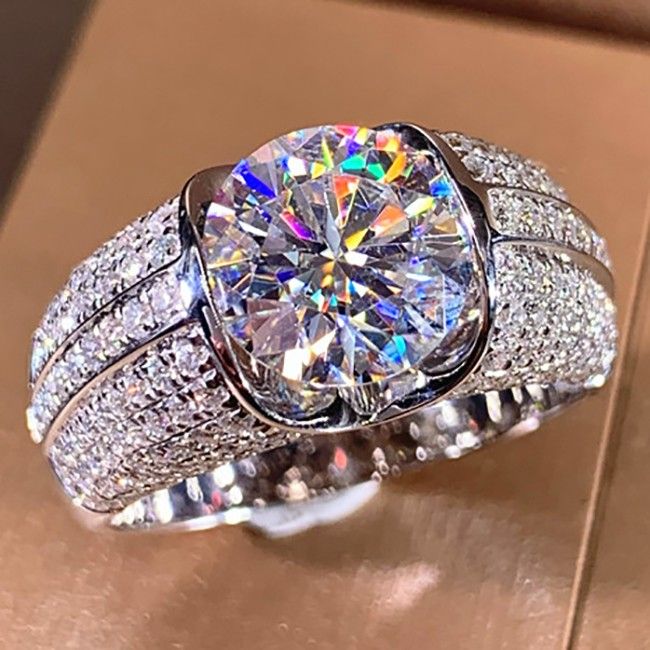 "Fashion Fever Glitter Zircon Chunky Wedding Ring for Women, P1250
 