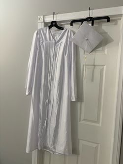 White Graduation Gown and Cap Set M/L