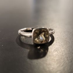 Solid Silver Size 6 Ring with Stone