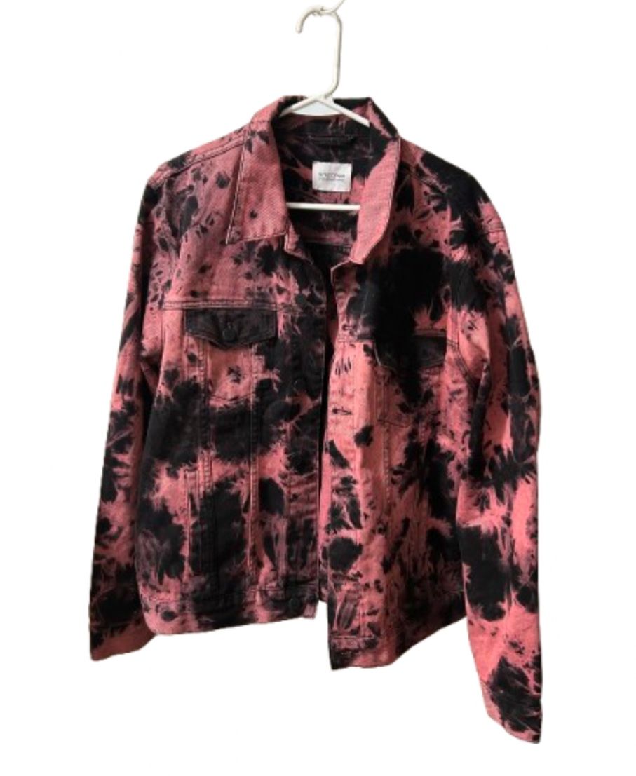 Sync Denim Pink & Black Tye Dye Jean Jacket