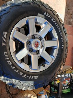 JUEGO DE RRINES PARA TROCAS TOYOTA TACOMA TUNDRA SECOYA 4RUNER YANTAS BFGOODRICH SEMINUEBAS MEDIDA 17