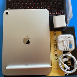 256gb Apple IPad 10th Generation (10.9” Liquid Retina / Latest 2022 ) with pen, keyboard, case & Accessories (warranty 02/ 2025)