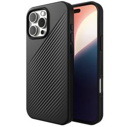 ZAGG Luxe Snap Case for iPhone 16 Pro Max - MagSafe Wireless Charging, 10ft Drop Protection, Eco-Friendly, Graphene Reinforced, Ripple Design, Black