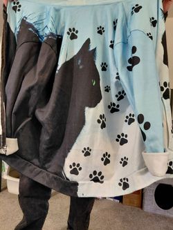 3X cat hoodie with zipper