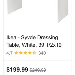 IKEA. Vanity Make Up Table Or Desk White