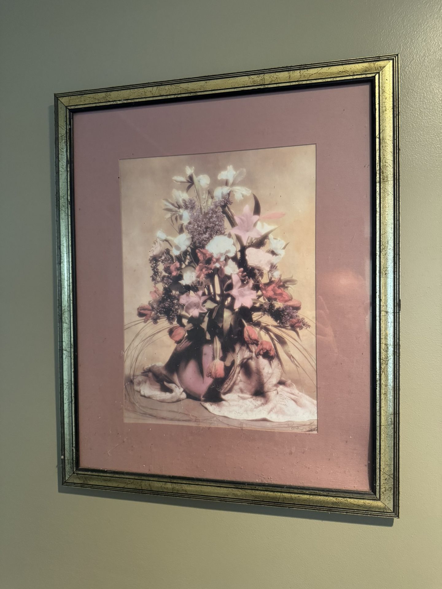 Large Framed Flowers Print