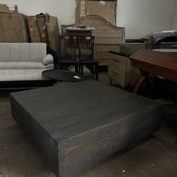Mercana Hayden Dark Brown Wood Square Coffee Table