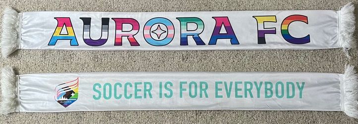 Aurora FC Soccer Is For Everybody Pride Soccer Scarf