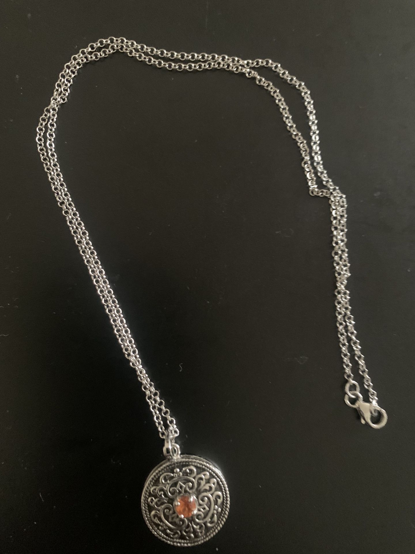 Rare 18”  Orange Sapphire Necklace 
