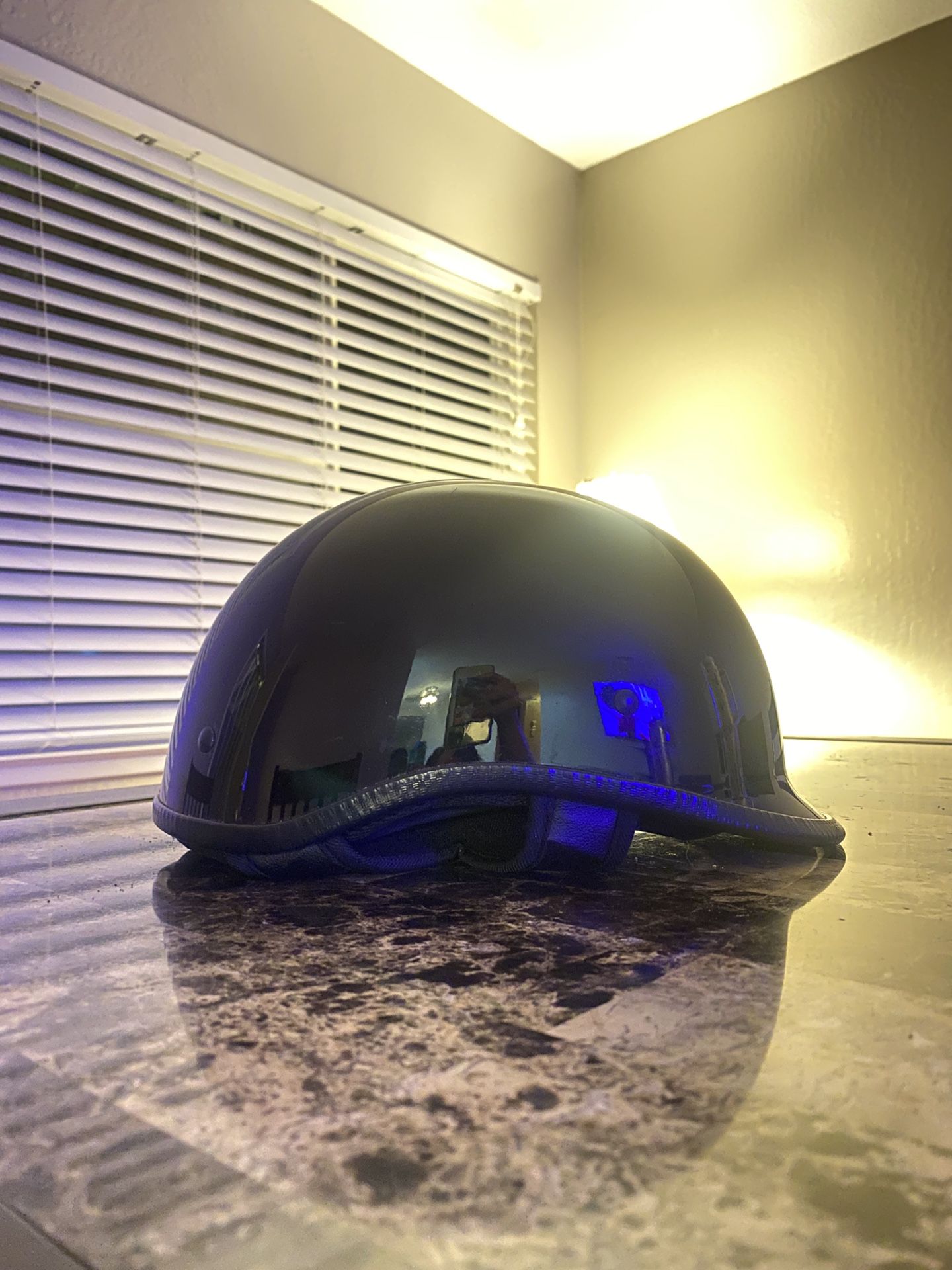 Harley Davidson Half Shell GLX DOT certified Helmet, Med, Shiny Black, With Bag, NBW