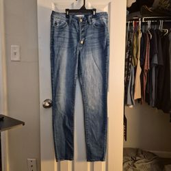 ​KanCan High Rise Exposed Button Fly Skinny Jeans Medium Wash KC7113M Size 9/28