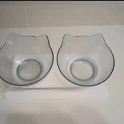Cat Food and Water Bowls