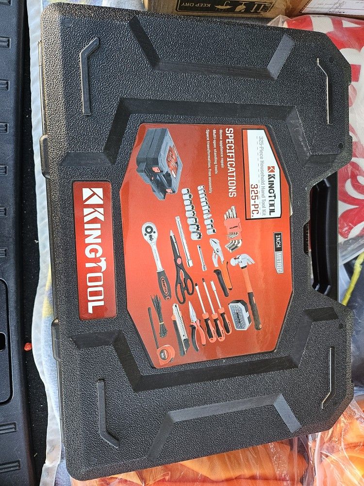 KingTool 325 Piece Home Repair Tool Kit, General Home/Auto Repair Tool Set - NEW