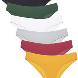 6 Pack Women's Invisible Seamless Bikini Underwear Size: S