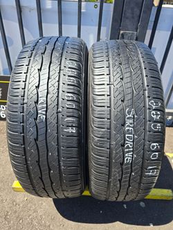 2 USED TIRES 225/60R17 SUREDRIVE  all season   BOTH 2 TIRES INSTALLED AND BALANCED $100 ($50 each)