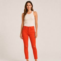 Joe’s orange jeans size 25. Style skinny ankle. Brand New with tags