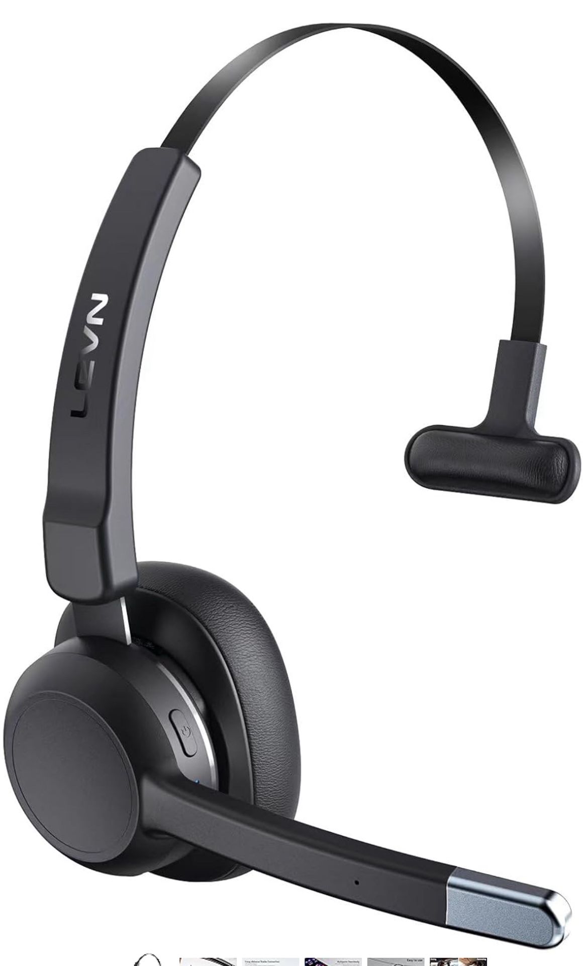 New LEVN Trucker Headset, Trucker Bluetooth Headset, Bluetooth Headsets V5.2 with Noise Cancelling Microphone, Mute Button, Multipoint, for Work from 