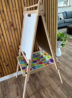 Dry erase + chalkboard easel