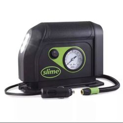 TIRE INFLATOR Portable Car Air Compressor with Analog Dial Gauge LED Lights 