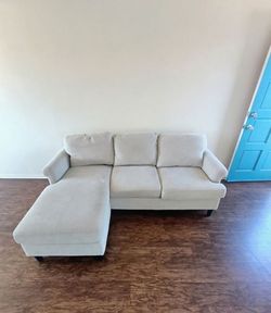 Cream Beige Sectional Sofa with Left Chaise