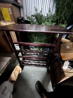 Dark Wood Wine Rack with Table Top