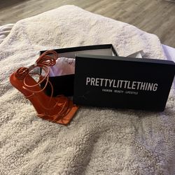 Orange Brand New Heels Pretty Little Thing 